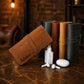 Leather cord pouch with custom monogram, compact travel accessory