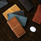 Personalized monogram engraving on handcrafted leather cord pouch
