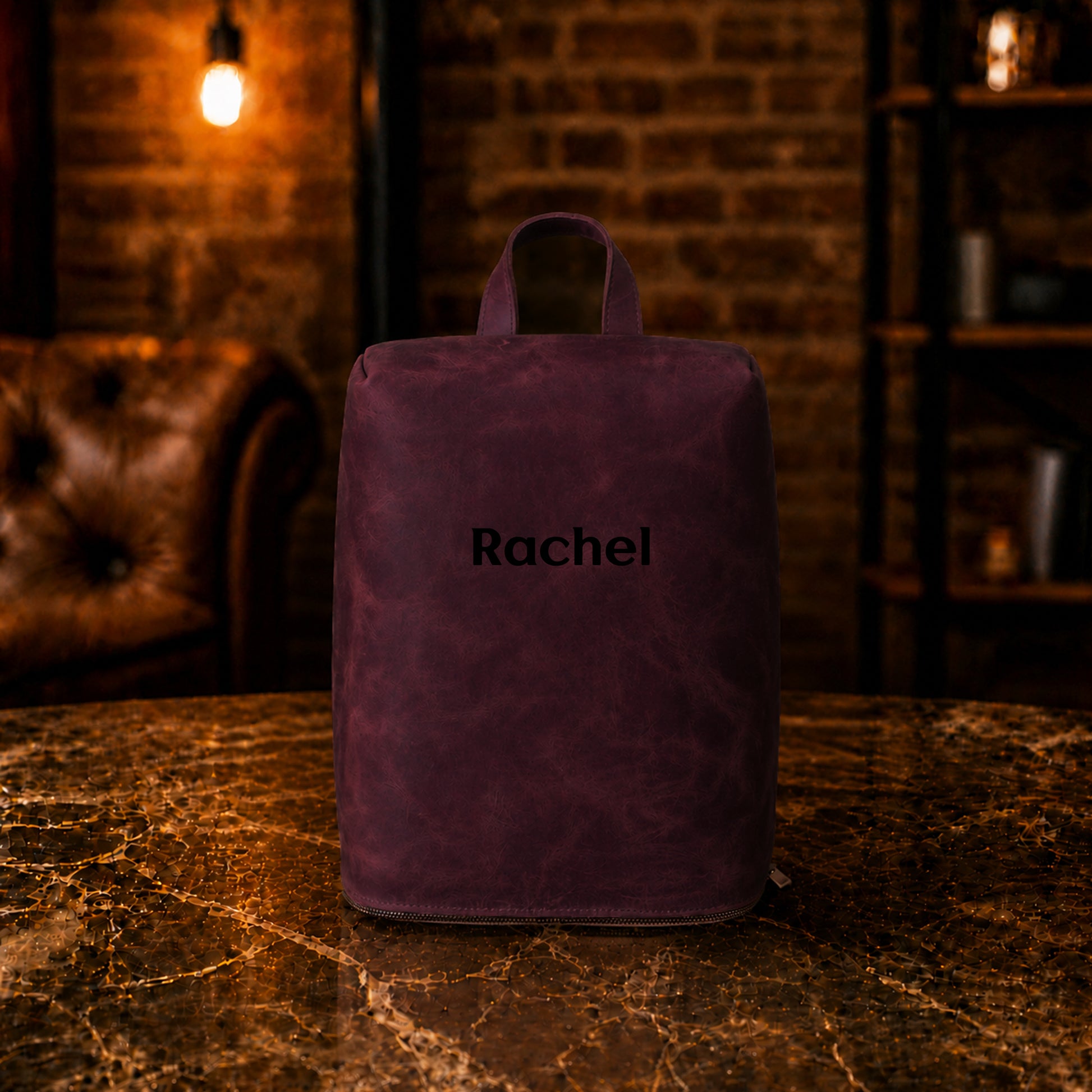 Leather shoe bag color options – brown and tan, handcrafted