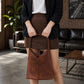 Interior compartment of leather tote bag, spacious main pocket