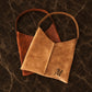 Leather tote bag zipper and closure detail, durable brass hardware