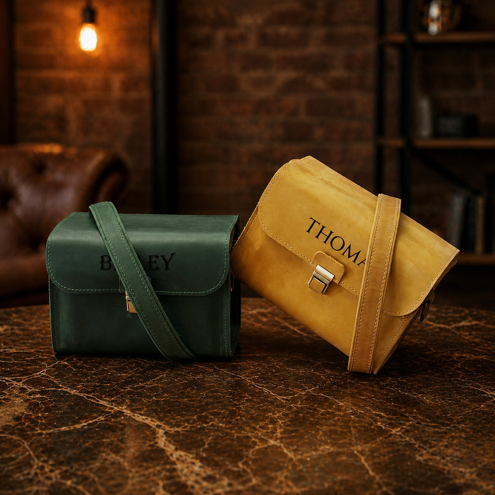 Handcrafted personalized leather camera bag – The Viewfinder by RokosStudio