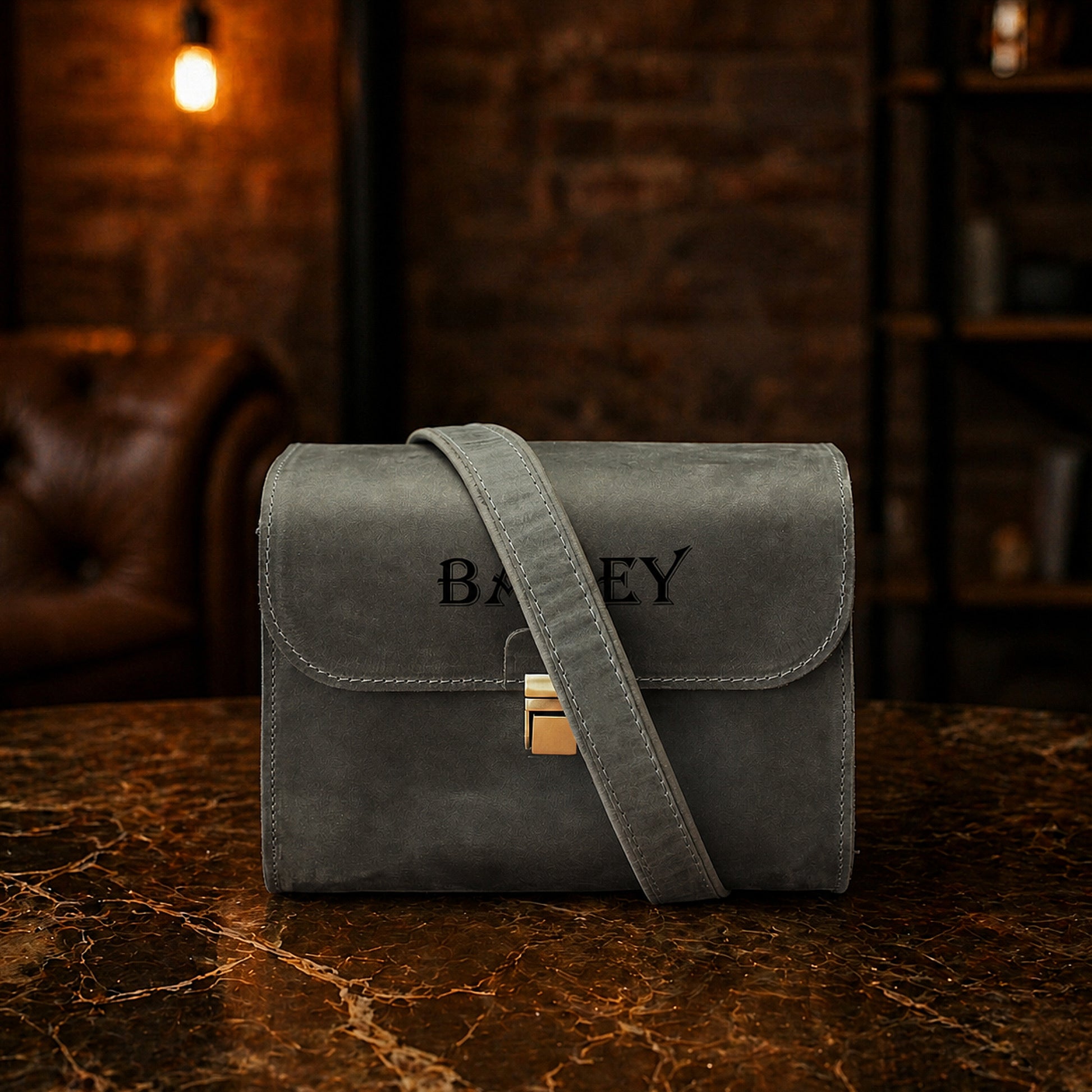 Minimalist leather camera bag with adjustable strap, handcrafted design