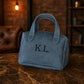 "The Double-Handle Vanity" Personalized Leather Cosmetic Bag - Handcrafted Travel Beauty Organizer