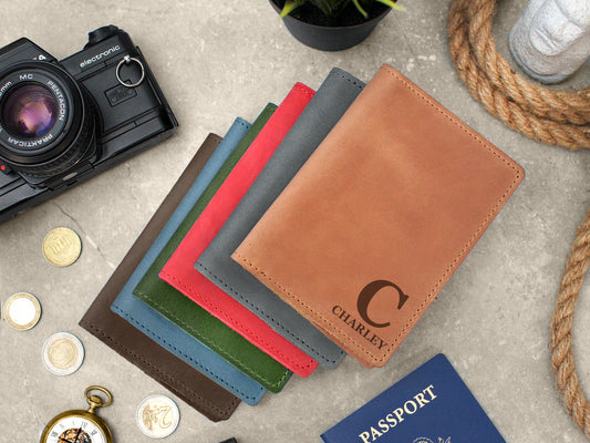 "The Global Citizen" Personalized Leather Passport Holder - Handcrafted Travel Cover
