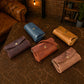 Petite leather crossbody bag with personalized engraving, lifestyle product photo